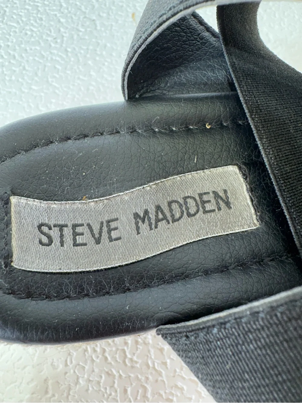 Steve Madden Black Elastic Strap Espadrille Platform Sandals s309